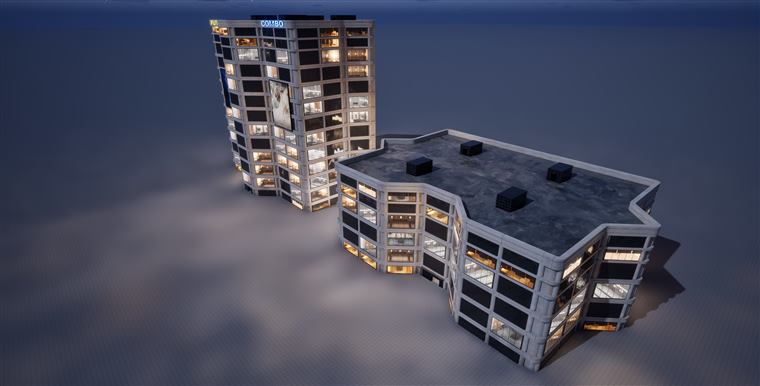 Generated buildings seen from above
