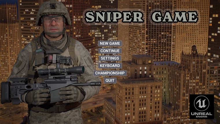 Main menu of Sniper Game